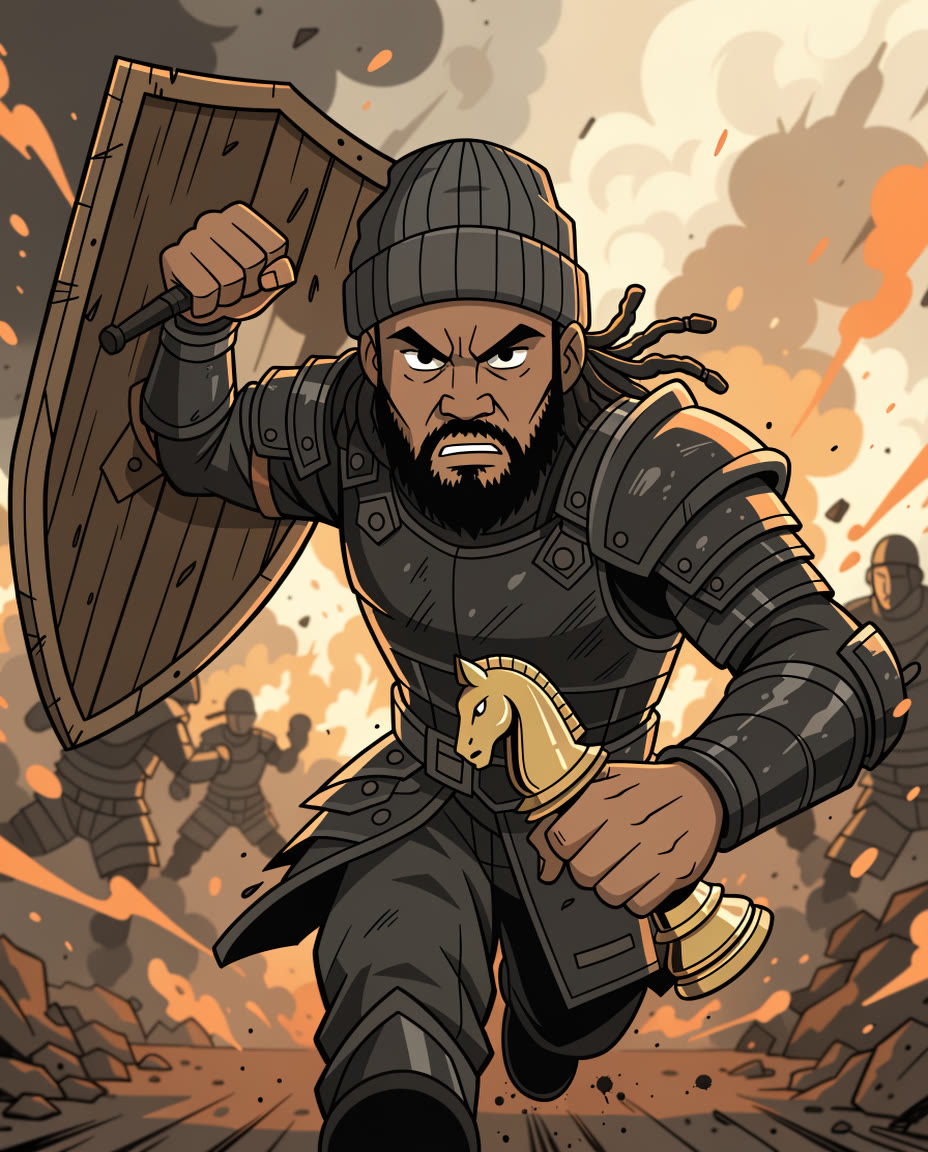 ALPHAKNIGHT — the founder as a Battle Card knight
